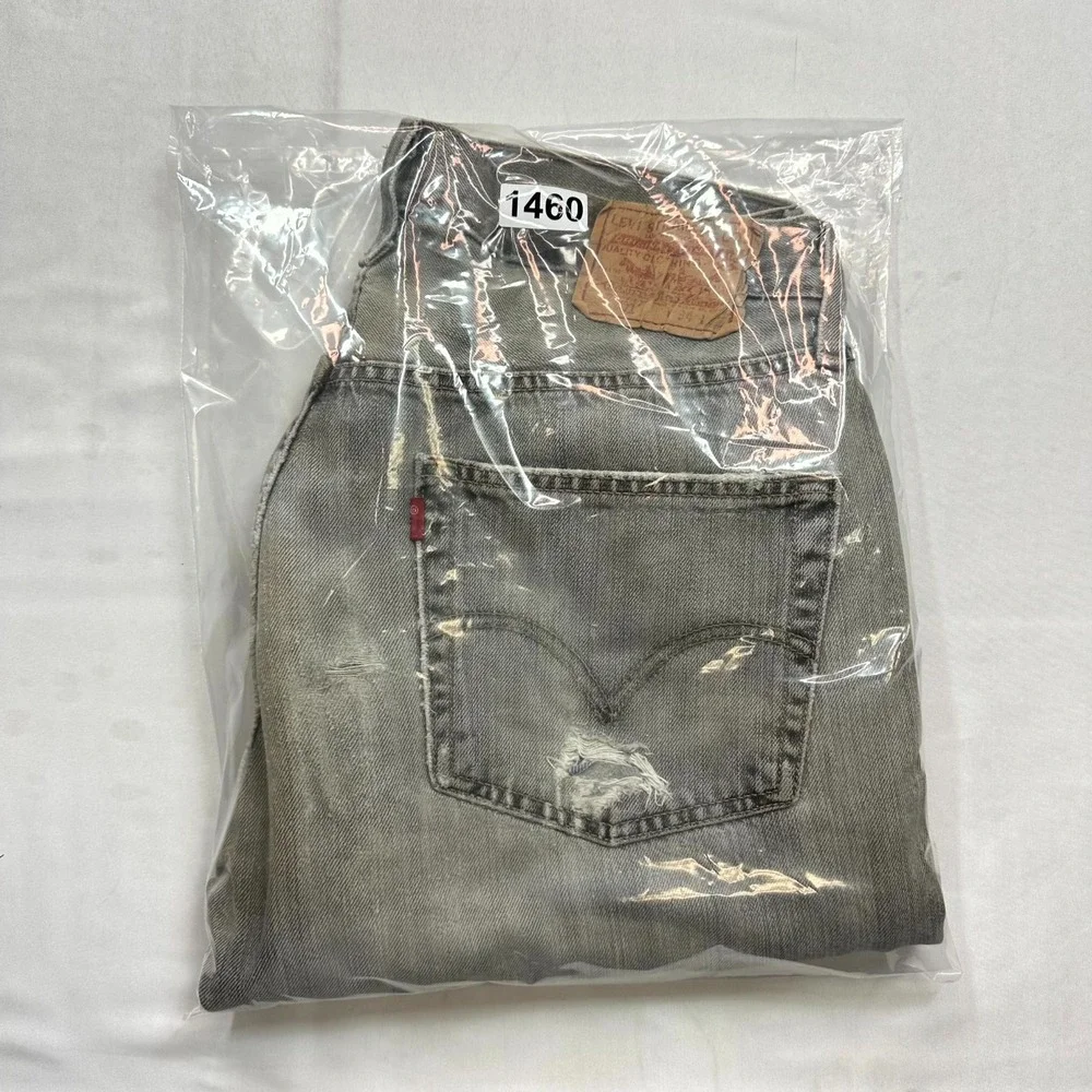 Vintage Y2K Levi's 501 Original Fit Jeans Mens 34x32 Gray Distressed‎ Button Fly